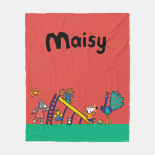 Maisy op de speelplaats met vrienden fleece deken