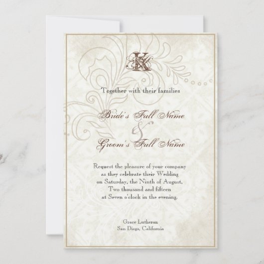 Maisy, Pansy, Rose n Papillon, Faire-part de maria (Devant)