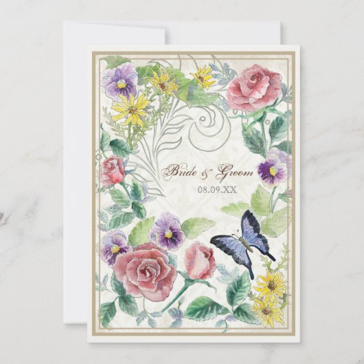 Maisy, Pansy, Rose n Papillon, Faire-part de maria (Dos)