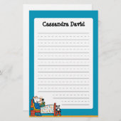 Maisy Ready voor Bed Blue Pajamas Briefpapier (Voorkant / Achterkant)