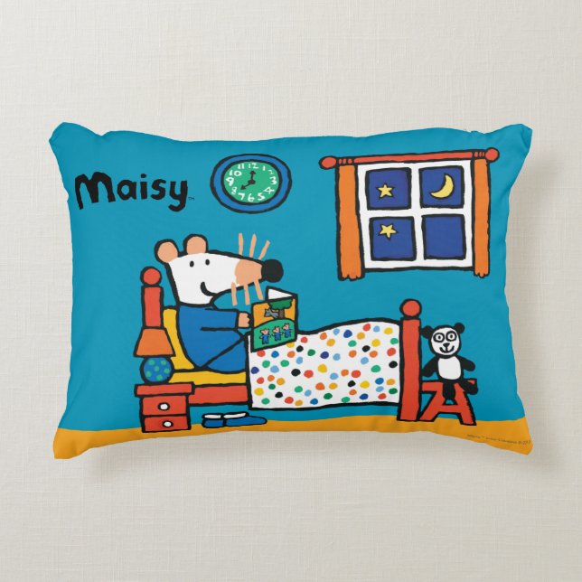 Maisy Ready voor Bed Blue Pajamas Decoratief Kussen (Voorkant)