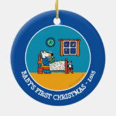 Maisy Ready voor Bed Blue Pajamas Keramisch Ornament (Achterkant)