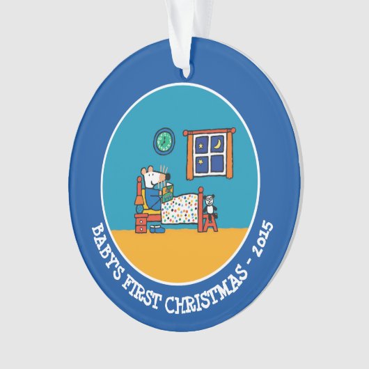 Maisy Ready voor Bed Blue Pajamas Ornament (voorkant)