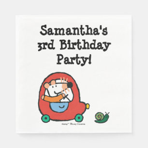 Maisy rijdt een rode auto servetten