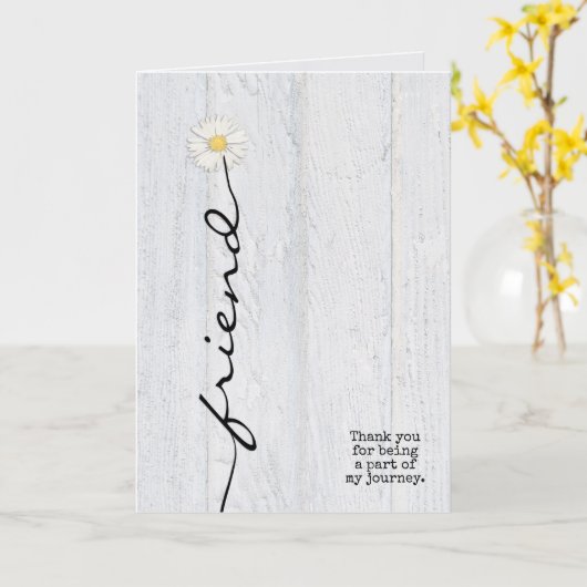 maisy vriend flower op hout bedankt kaart (Gele Bloem)