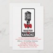 Maître de Karaoke Anniversaire Fête Invitation (Devant / Derrière)