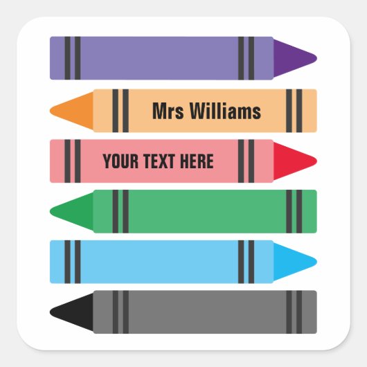 Maître d'école primaire autocollants colorés crayo (Devant)