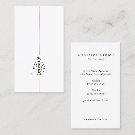 Maître Reiki avec Carte de visite Chakras (Devant / Derrière)