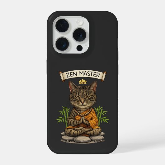 Maître Zen Chat Drôle Gris Tabby Chat Cadeau (Verso)