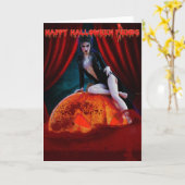 Maîtresse d'Elvira de la carte foncée de Halloween (Fleur jaune)