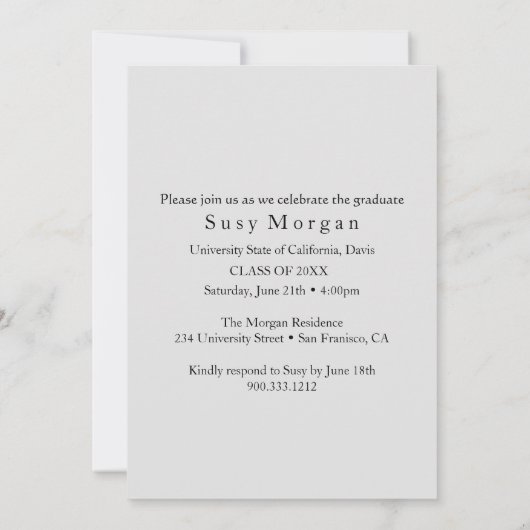 Maîtrise Diplômée Illustration Invitation (Dos)