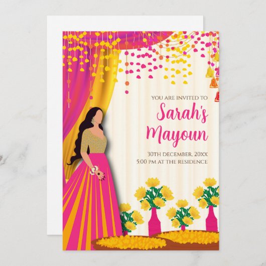 Maiyan invite & Haldi invite invitation Haldi (Devant / Derrière)