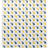Maize Yellow and Blue State of Michigan Pattern Douchegordijn (Voorkant)