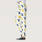 Maize Yellow and Blue State of Michigan Pattern Leggings (Links)