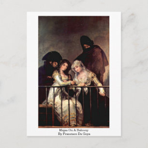 Majas op een balkon door Francisco de Goya Briefkaart