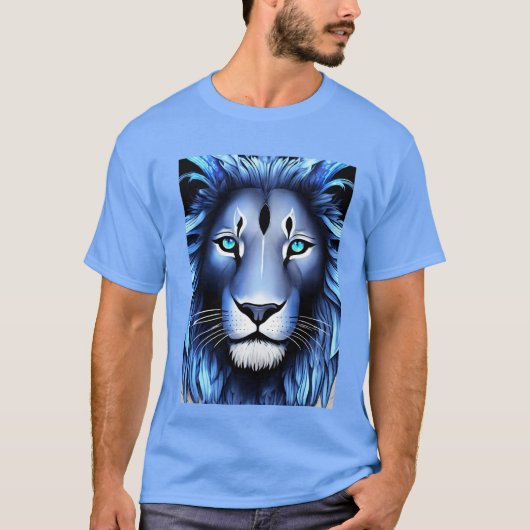 "Majesté géométrique : T-shirt logo Lion" (Devant)
