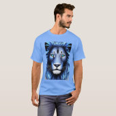 "Majesté géométrique : T-shirt logo Lion" (Devant entier)