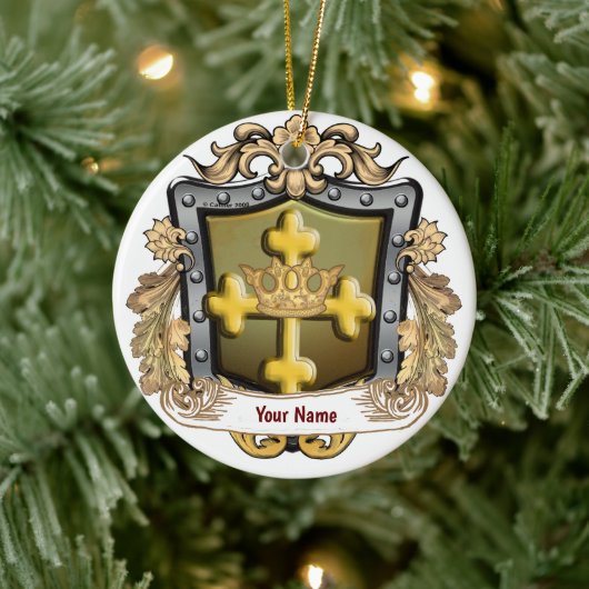 Majesteit Familie Crest Achternaam custom ornament (Boom)