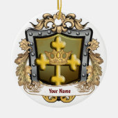 Majesteit Familie Crest Achternaam custom ornament (Voorkant)