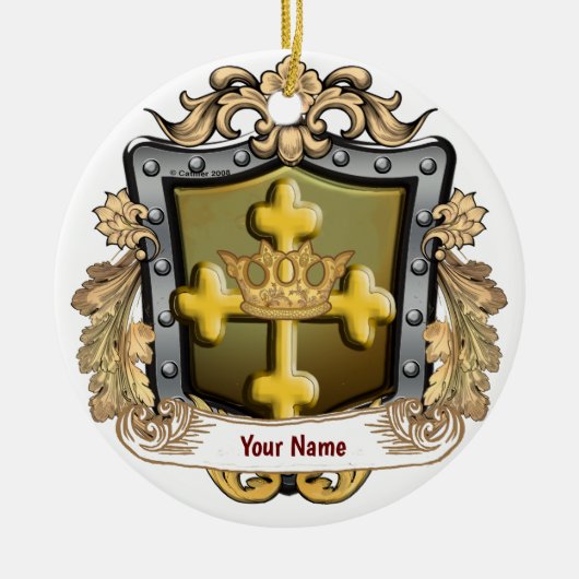 Majesteit Familie Crest Achternaam custom ornament (Voorkant)