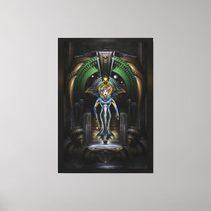 Majesteit Trilia Fractal Fantasy Portrait FRM Canvas Afdruk