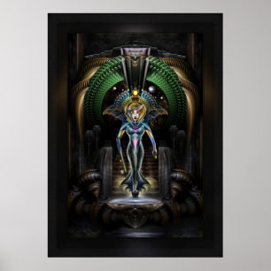 Majesteit Trilia Fractal Fantasy Portrait FRM Poster