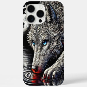 Majesteit van de nacht: witte wolf iPhone 16 pro max hoesje