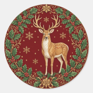 Majesteit van de scharlaken winter ronde sticker