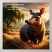 Majestic Aardvark in Serene Field Poster (Voorkant)
