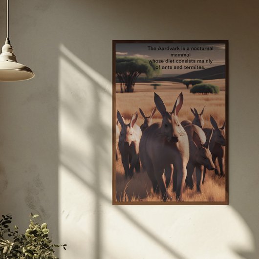 Majestic Aardvark Roam de aride vlakten Poster