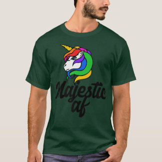 Majestic AF Magical unicorn retro rainbow t-shirt
