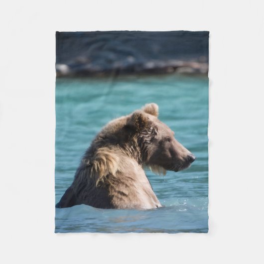 Majestic Alaskan Brown Bear Fleece Deken (Voorkant)