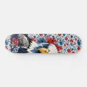 Majestic American Bald Eagle Floral Skateboard (Horizontaal)