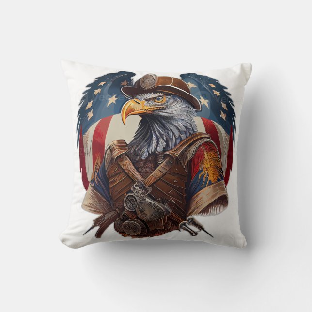 Majestic American Eagle - Patriottische kunst van  Kussen (Voorkant)