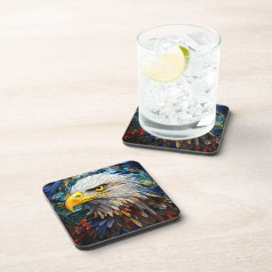 Majestic Amerikaans Bald Eagle Glas in lood Bier Onderzetter