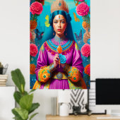 Majestic Asian prinses met gemstone Poster (Thuiskantoor)