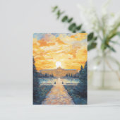 Majestic Austrian Palace at Sunset Briefkaart (Staand voorkant)