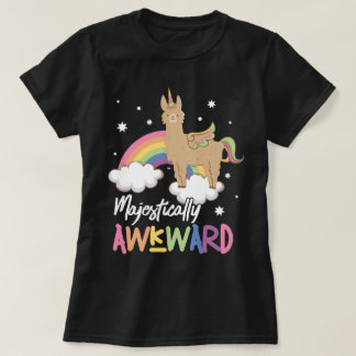 Majestic Awkward Cute Llama Unicorn Llamacorn T-shirt