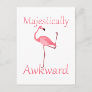 Majestic Awkward Pink Flamingo Briefkaart