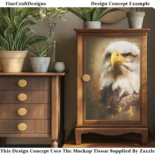 Majestic Bald Eagle, Olie Stijl Art EF5L Decoupage Tissuepapier