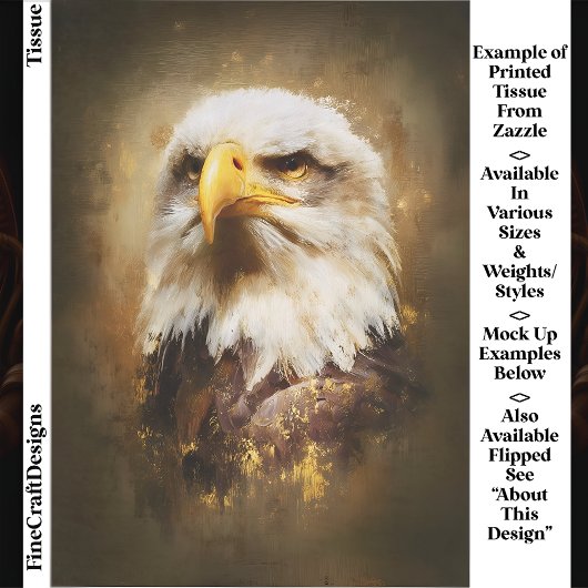Majestic Bald Eagle, Olie Stijl Art EF5L Decoupage Tissuepapier