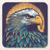 Majestic Bald Eagle Vierkante Kartonnen Onderzetter (Voorkant)