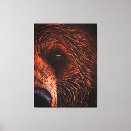Majestic Bear Portrait Art – Close-Up Wild Animal Canvas Afdruk