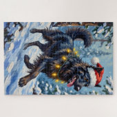Majestic Belgian Shepherd Snow Forest Christmas Legpuzzel (Horizontaal)
