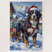 Majestic Bernese Mountain Dog Alpine Christmas Legpuzzel (Verticaal)