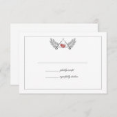 Majestic Bewaakte Hart Wedding Response Kaart (Voorkant / Achterkant)