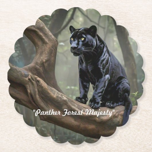 Majestic Black Panther in het bos Kartonnen Onderzetters (Voorkant)