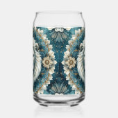 Majestic Blanc Lion Turquoise bleu Floral Mandala (Droite)