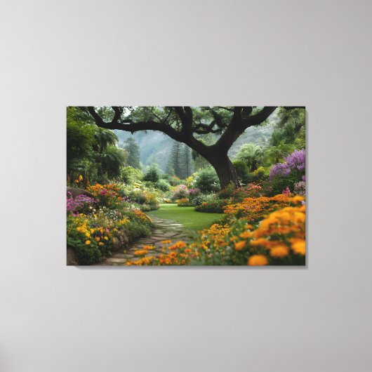 Majestic Blossom Canopy Garden Path Canvas Afdruk (Voorkant)