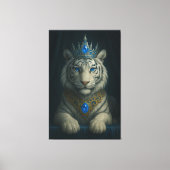 Majestic Blue Crown Royal Tiger – Luxury Fine Art Canvas Afdruk (Voorkant)